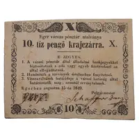 10 Pengő Kreuzers Eger