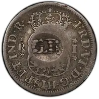 10 Pence - George II Countermarked 1 real of Ferdinand VI