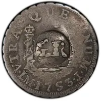 10 Pence - George II Countermarked 1 real of Ferdinand VI