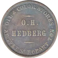 1/2 Penny - O.H. Hedberg Hobart Town, Tasmania