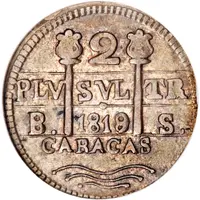 2 Reales - Fernando VII Royalist coinage
