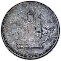 1/2 Penny Seated Justice - Sailing Ship