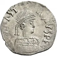 1/2 Siliqua In the name of Anastasius I, Sirmium, large bust with bumpy back and SRM