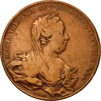 Medal - Construction of the Palace of Justice in Brussels - Maria Theresia