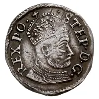 Trojak koronny - Stefan Batory Olkusz mint