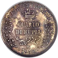 1/4 Rupia - Victor Emmanuel III Trial Strike