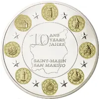 Medal - 10 years of Euro - San Marino