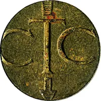 Telephone Token - CTC arrow down, thin date, square 6 and 9