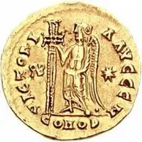 1 Solidus In the name of Anastasius I, Lyon, with monogram