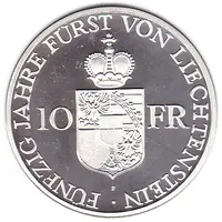 10 Franken - Franz Josef II Anniversary of Reign