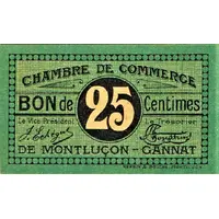 25 Centimes - Chambre de Commerce de Montluçon - Gannat 03