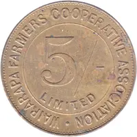 Token - Wairarapa Farmers Co.operative Association 5/- Check Piece