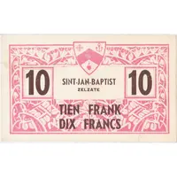 10 Francs Sint-Jan-Baptist Zelzate