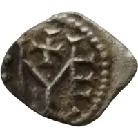 Denier with monogram Melle mint