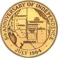 10 Dollars 5th Anniversary of Independence, Gold Proof Issue