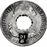 16 Bits Crenated center hole in Mexico 8 Reales, KM# 106.2a