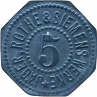 5 Pfennig - Leipzig Jäger, Rothe and Siemens-Werke