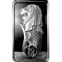 1 Ounce Silver - Majestic Merlion Singapore Mint and PAMP Silver Bar