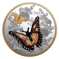 125 Dollars - Charles III Murano Monarch Butterfly