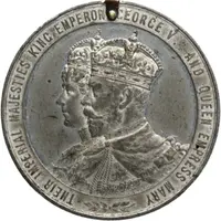 Medal - George V Coronation, white metal