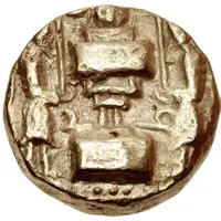 Dinar - Unknown hunnic chieftain Sassanian style, Peroz I imitation, Sind mint