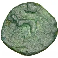 Bronze with wolf head to right