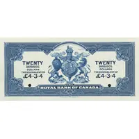 20 Dollars / 4 Pounds 3 Shillings 4 Pence