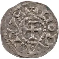 Denier - Rudolph III Lyon mint, temple