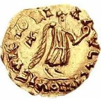 1 Tremissis In the name of Justin I, Lyon, with letter to the left