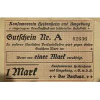 1 Mark Konsumverein Heidenheim und Umgebung