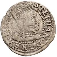 Grosz koronny - Stefan Batory Olkusz mint