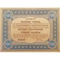 100 Perpera Austro-Hungarian Occupation in WWI - Army Administration