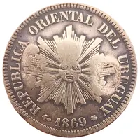 Marked coin - 'F.D' 2 Centésimos 1869