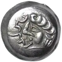 1 Obol Antiochos imitation, Samarqand, stylized archer, bow to the right, KYDR