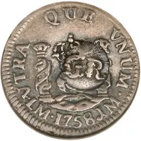 5 Pence - George II FRD VI D G HISP ET IND R, Lima mint, countermarked