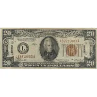 20 Dollars Federal Reserve Note, Brown Seal - Hawaii