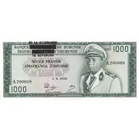 1000 Francs overprint