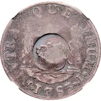 1 Shilling 8 Pence - George II FRD VI D G HISP ET IND R, Lima mint, countermarked