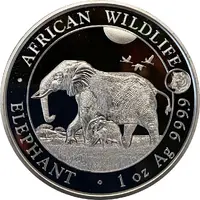100 Shillings Elephant, Silver, Tiger Privy