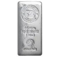 1 Kilo Silver Cast Bar - Bullionstar Singapore - Heraeus