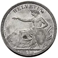 5 Francs Helvetia seated, piedfort, lead