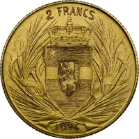 2 Francs - Léopold II Pattern