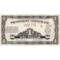 1 Dollar - Prosperity Certificate Alberta