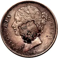 Indian Rupee counterstamped Victoria