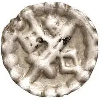 Denier Bracteate - Anonymous Sword left, key right and down, star above