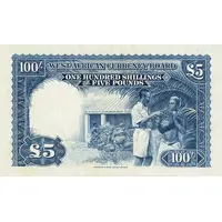 100 Shillings / 5 Pounds