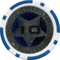 Poker Chip Metallic Foil, Star - 10