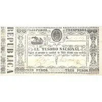 3 Pesos Tesoro Nacional - Black type