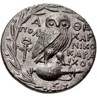 Tetradrachm - Polycharmos, Nikogenes and Karaichos