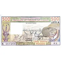 500 Francs Red bank name and value